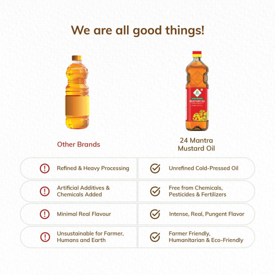 24 Mantra Unrefined Mustard Oil - 100% Organic & Chemical Free