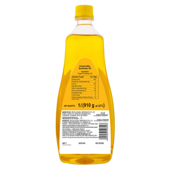 24 Mantra Organic Unrefined Safflower Oil - 1 L | 100% Organic & Chemical Free