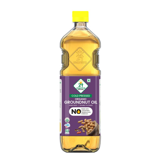 24 Mantra Organic Unrefined Groundnut Oil - 100% Organic & Chemical Free
