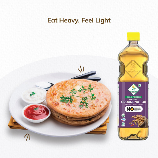24 Mantra Organic Unrefined Groundnut Oil - 100% Organic & Chemical Free