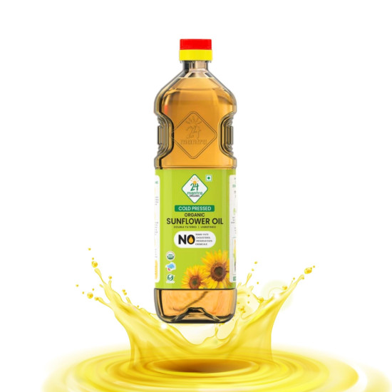 24 Mantra Organic Coldpressed Sunflower Oil 1L - 100% Organic & Chemical Free