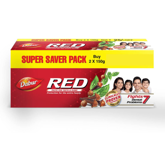 Dabur Red Toothpaste - 300g Super Saver | Ayurvedic Fluoride Free
