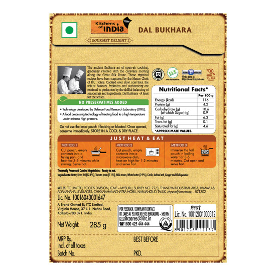 Kitchens of India Ready to Eat Gravy - Dal Bukhara, 285g - Authentic Indian Flavor