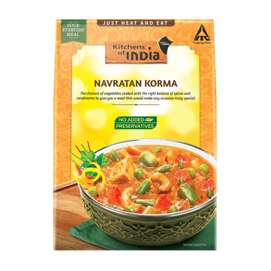 Kitchens of India, Daily Treat, Ready Navratan Korma, 285g - Authentic Indian Cuisine