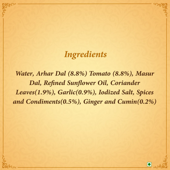 Kitchens of India Ready to Eat Yellow Dal Tadka - Authentic Indian Flavors