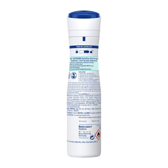 NIVEA Women Deodorant, Whitening Sensitive - 48h Protection