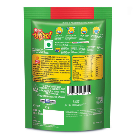 Sunfeast YiPPee! Pasta Treat - Cheesy and Soft Suji, Rawa Pasta