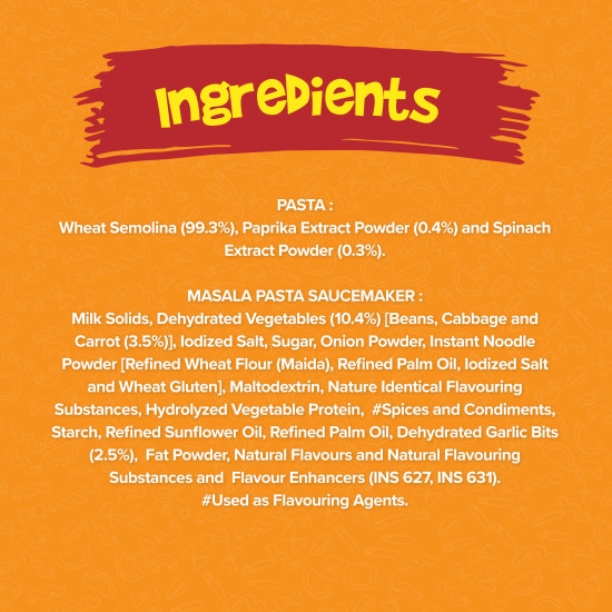 Sunfeast YiPPee! Tricolor Pasta - Soft and Tasty Suji, Rawa Pasta