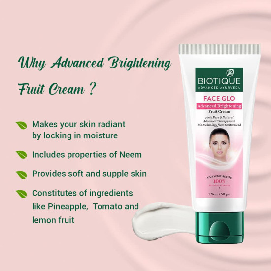 Biotique Face Glo Advance Brightening Fruit Cream - Visibly Flawless Skin