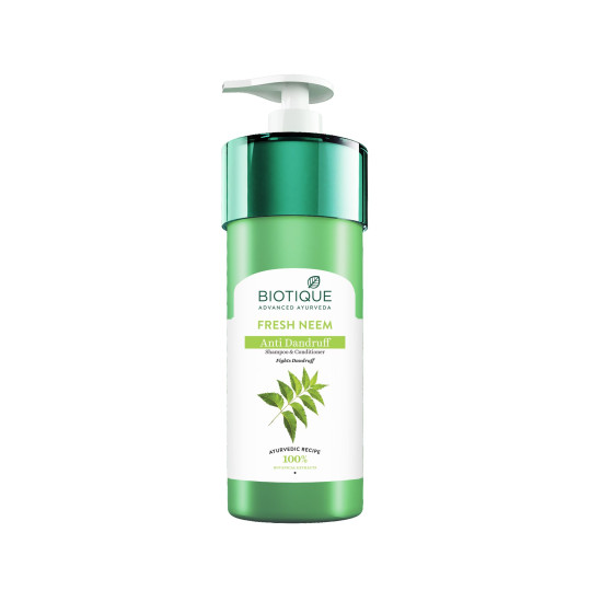 Biotique Fresh Neem Anti Dandruff Shampoo and Conditioner - Controls Dandruff