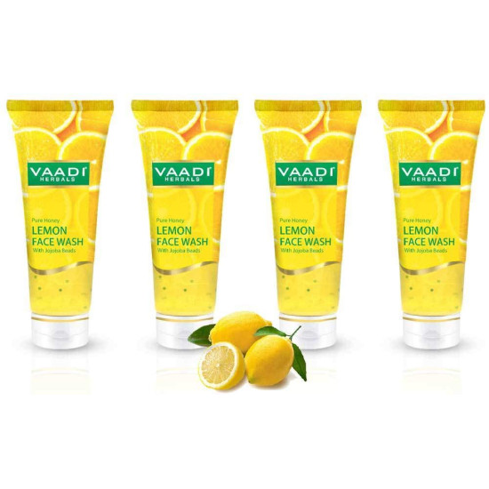 Vaadi Herbals Honey Lemon Face Wash with Jojoba Beads - Oil Control & Acne Treatment