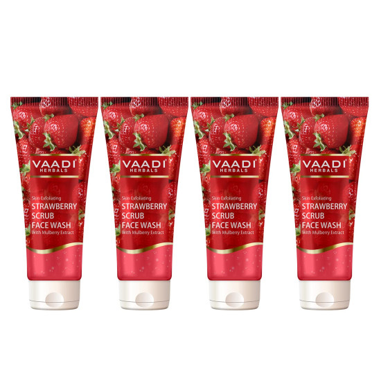 Vaadi Herbals Strawberry Scrub Face Wash - Nourishing & Exfoliating