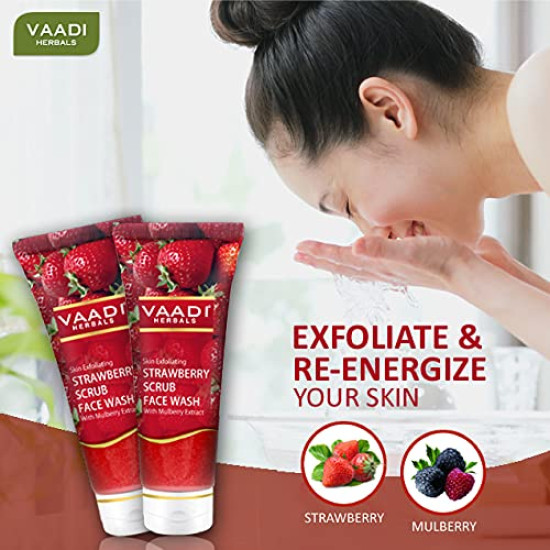 Vaadi Herbals Strawberry Scrub Face Wash - Nourishing & Exfoliating
