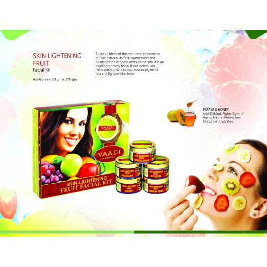 Vaadi Herbals Skin Lightening Fruit Facial Kit - Natural Brightening Formula