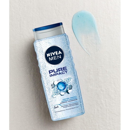NIVEA MEN Pure Impact 500ml Body Wash - For Face, Body & Hair
