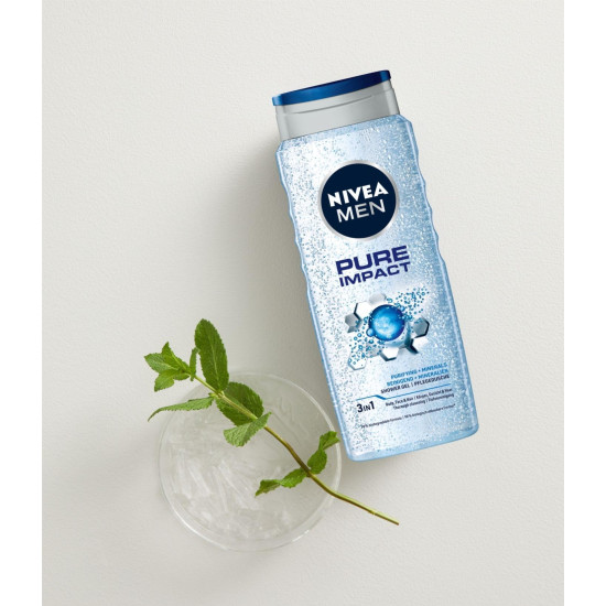 NIVEA MEN Pure Impact 500ml Body Wash - For Face, Body & Hair