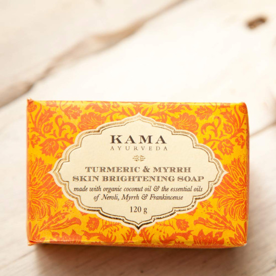 Kama Ayurveda Turmeric and Myrrh Skin Brightening Soap - Handmade Antiseptic Cleanser