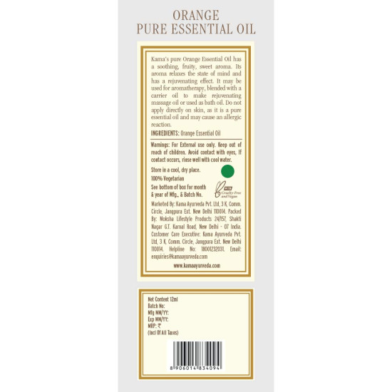 Kama Ayurveda Orange Pure Essential Oil - Rejuvenating Aroma