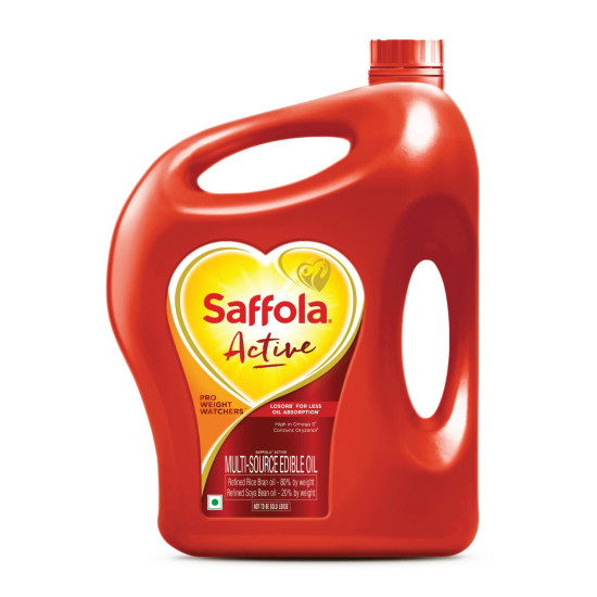 Saffola Active Refined Oil - Blend of Rice Bran & Soybean Oil