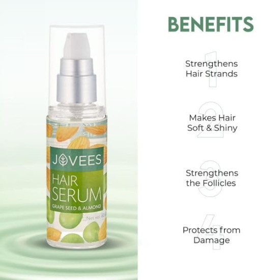 Jovees Herbal Hair Serum Grape Seed and Almond - For Frizzy Hair & Hairfall Prevention