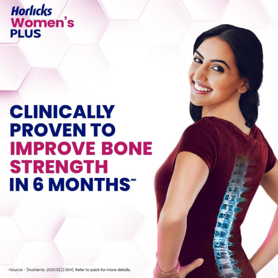 Horlicks Women's Plus Caramel Refill 400g | Health Drink for Women, No Added Sugar | Improves Bone Strength in 6 months, 100% Daily Calcium, Vitamin D