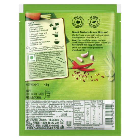Knorr Classic Hot and Sour Soup With Real Vegetables - Savory Delight
