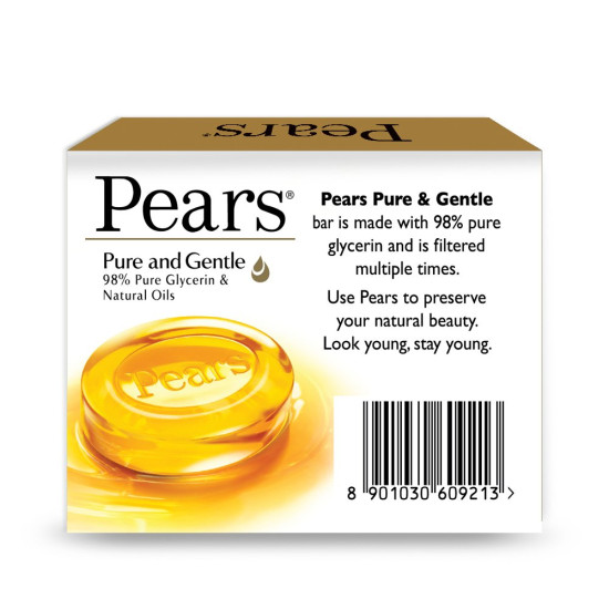 Pears Soap Pure & Gentle 125 Gm - Natural Moisture Retention