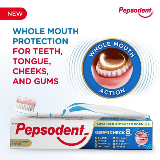 Pepsodent Germicheck Toothpaste 300g - 8 Actions, Whole Mouth Protection