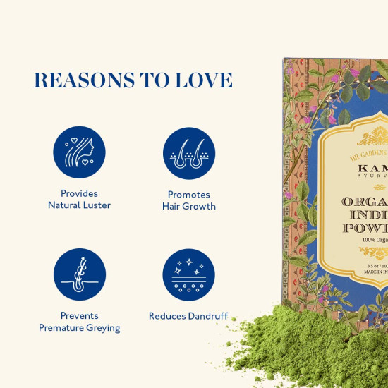 Kama Ayurveda Organic Indigo Powder - Natural Hair Colorant
