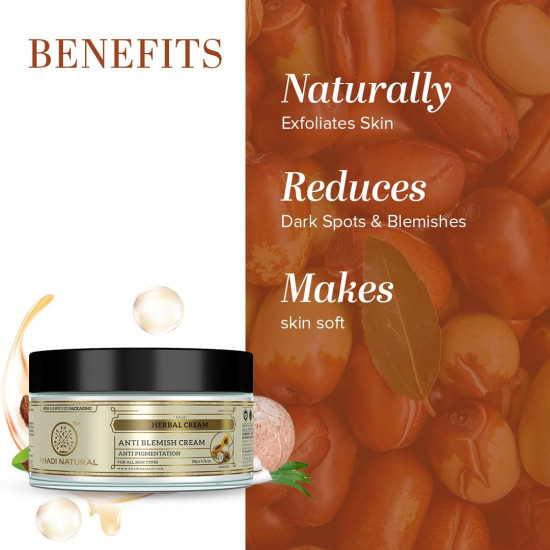 Khadi Natural Anti Blemish Cream - Skin Exfoliating & Dark Spot Reduction