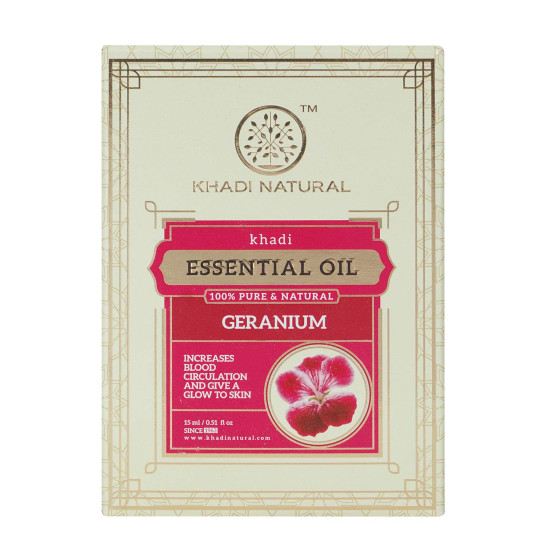 KHADI NATURAL Geranium Essential Oil - Calming Aromatherapy