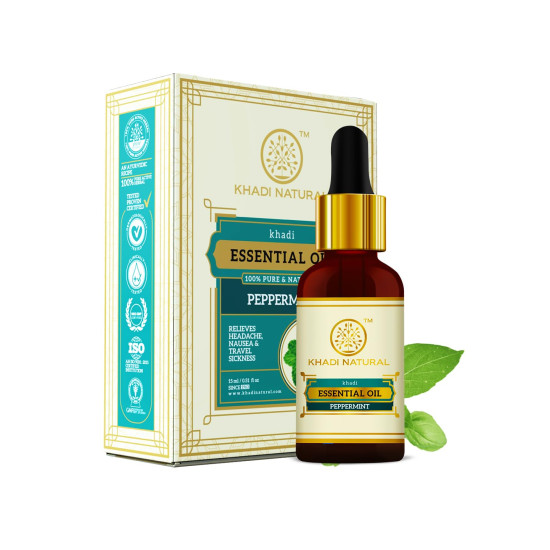Khadi Natural Herbal Peppermint Essential Oil - Invigorating Aromatherapy