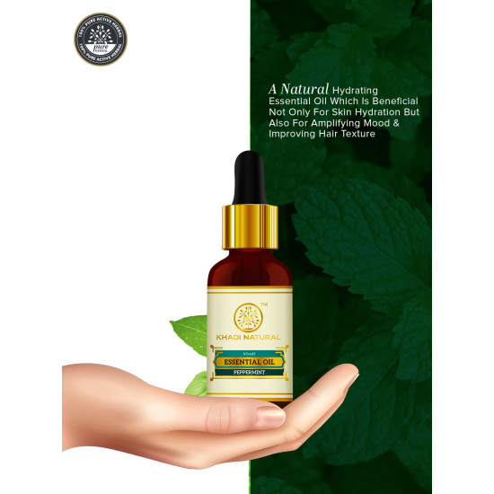Khadi Natural Herbal Peppermint Essential Oil - Invigorating Aromatherapy