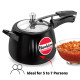 Hawkins 4 Litre Contura Black Pressure Cooker - Hard Anodised Inner Lid Hawkins 4 Litre Contura Black Pressure Cooker - Hard Anodised Inner Lid