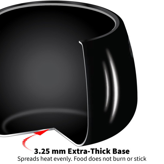 Hawkins 4 Litre Contura Black Pressure Cooker - Hard Anodised Inner Lid Hawkins 4 Litre Contura Black Pressure Cooker - Hard Anodised Inner Lid