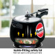 Hawkins 6.5 Litre Contura Black Pressure Cooker - Hard Anodised Inner Lid Cooker