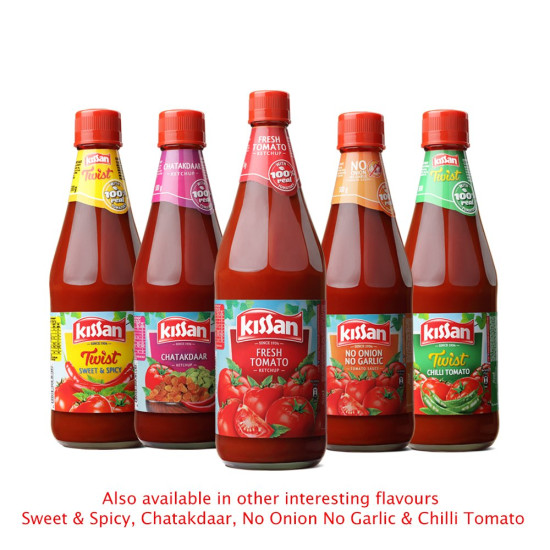 Kissan Fresh Tomato Ketchup Bottle - Delicious & No Added Colors