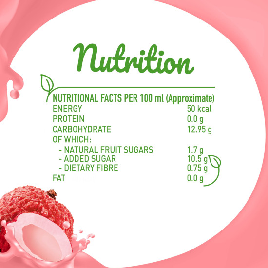 B Natural Litchi Juice - Goodness of Fiber, 1 Litre