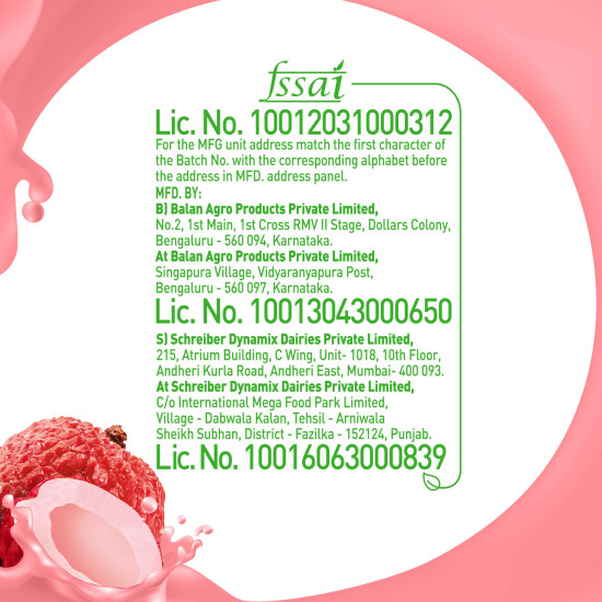 B Natural Litchi Juice - Goodness of Fiber, 1 Litre