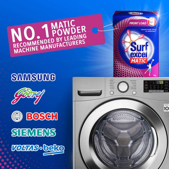 Surf Excel Matic Front-Load Detergent Powder 2 Kg - Tough Stain Removal Surf Excel Matic Front-Load Detergent Powder 2 Kg - Tough Stain Removal