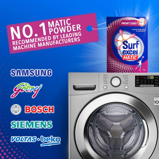 Surf Excel Matic Front Load Detergent Powder 1 kg - Optimal Cleaning for Front Load Machines