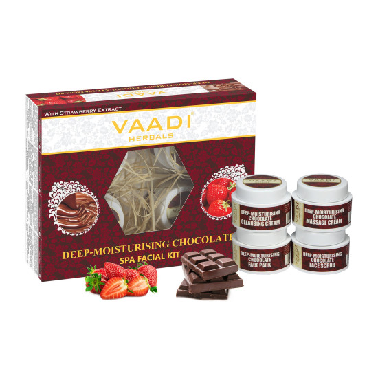Vaadi Herbals Deep Moisturising Chocolate Spa Facial Kit with Strawberry Extract - Revitalize Your Skin