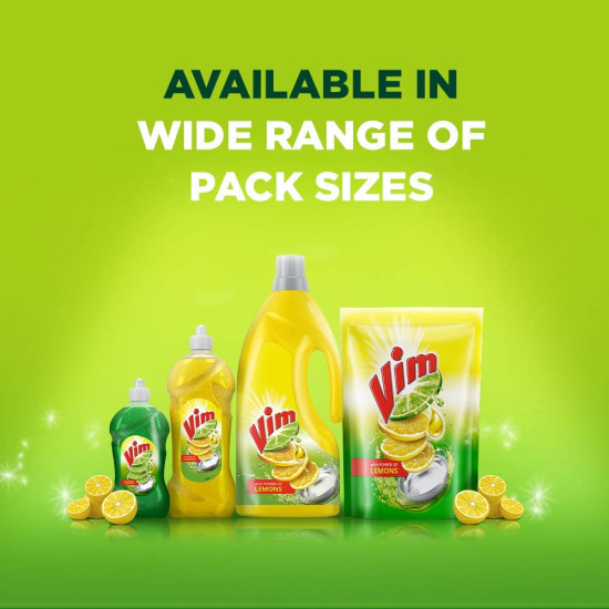 Vim Dishwash Liquid Gel Lemon - No Residue Grease Cleaner