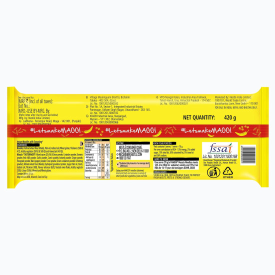 MAGGI 2-Minute Instant Noodles - Masala Flavor with Iron