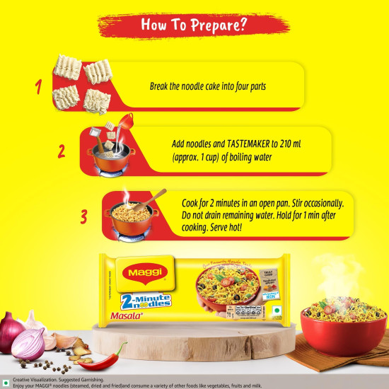 MAGGI 2-Minute Instant Noodles - Masala Flavor with Iron