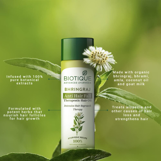 Biotique Bhringraj Anti Hair Fall Therapeutic Hair Oil 200Ml - Natural Hair Growth Solution