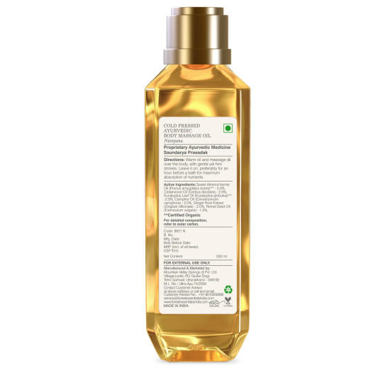 Forest Essentials Narayana Ayurvedic Body Massage Oil - Traditional Ayurvedic Experience