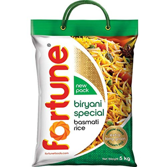Fortune Biryani Special Basmati Rice - Extra Long Grain, 5 KG