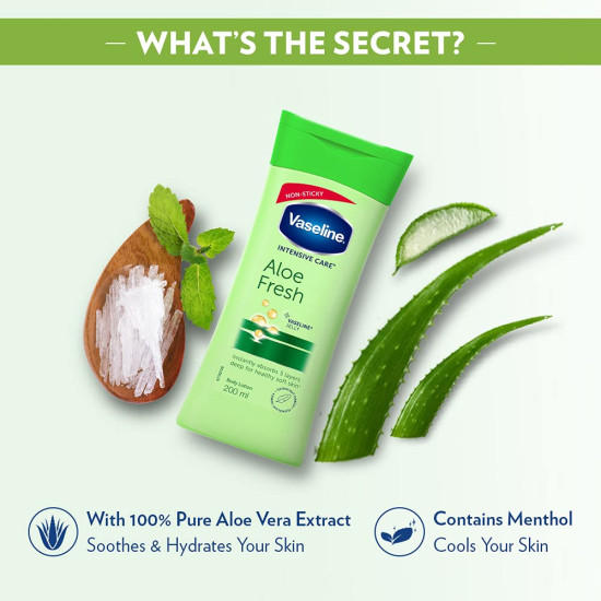 Vaseline Intensive Care Aloe Fresh Body Lotion 200 ml - Instantly Absorbing & Non-Greasy
