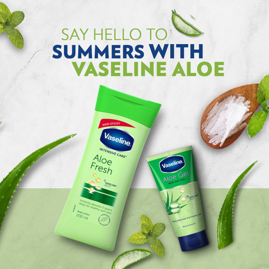 Vaseline Intensive Care Aloe Fresh Body Lotion 200 ml - Instantly Absorbing & Non-Greasy